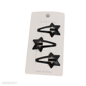 New arrival star snap hair clips metal hairpins for women girls teens