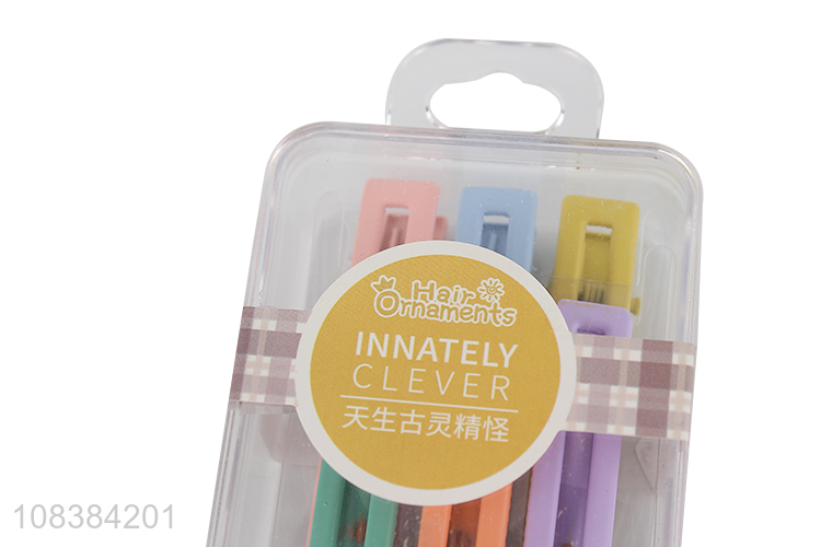 New arrival kids color duckbill hair clips boxed hairpins