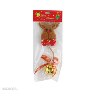 Custom Non-Woven Christmas Elk Hanging Ornament With Bell