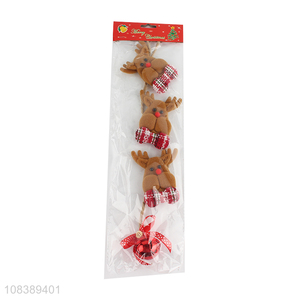 Cute Christmas Elk Hanging Ornament With Small Bell For Christmas