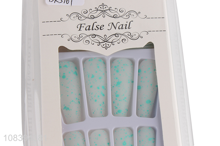 Best selling long coffin press on fake nails splash fake nails