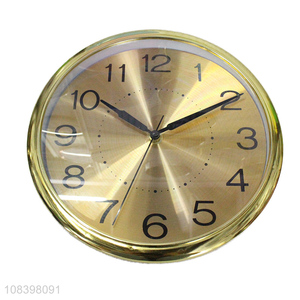 High quality golden metal battery wall clock home decoration