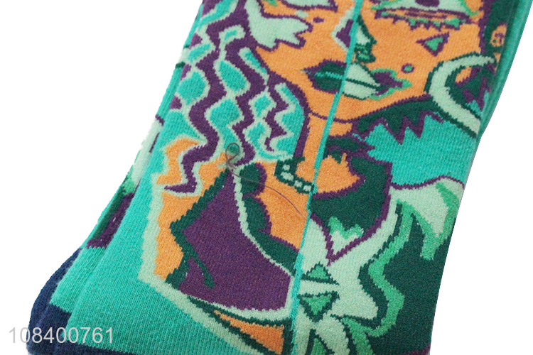 Fashion products printed cotton breathable socks for sale