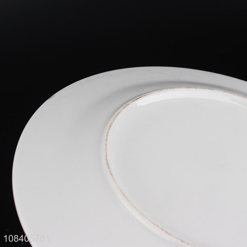 Good quality white ceramic reusable plate for tableware