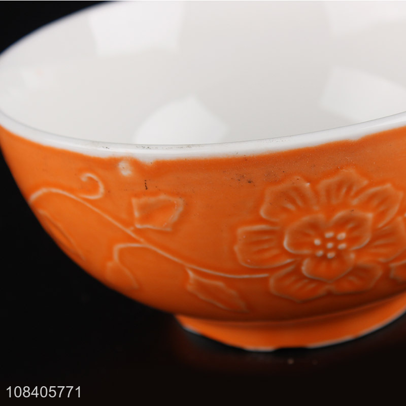 New arrival ceramic embossment dinnerware bowl wholesale