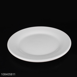 Low price simple design white ceramic plate for dinnerware