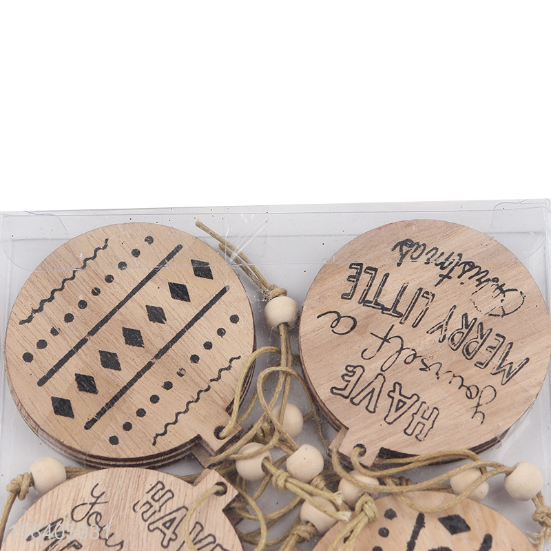China products wooden 12pieces christmas hanging ornaments