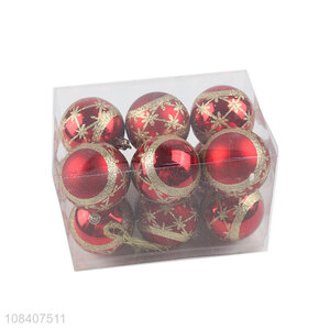 Best price 12pcs printing christmas ball for home party