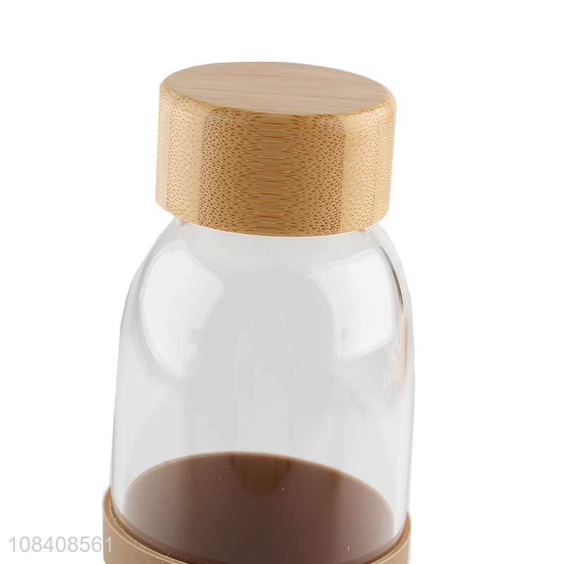 Best selling bamboo lid glass water cup water bottle wholesale