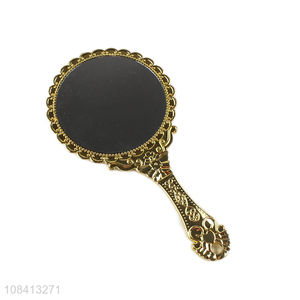 China sourcing golden handheld women portable makeup mirror