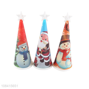 Wholesale led light conical Christmas ornament party decoration supplies