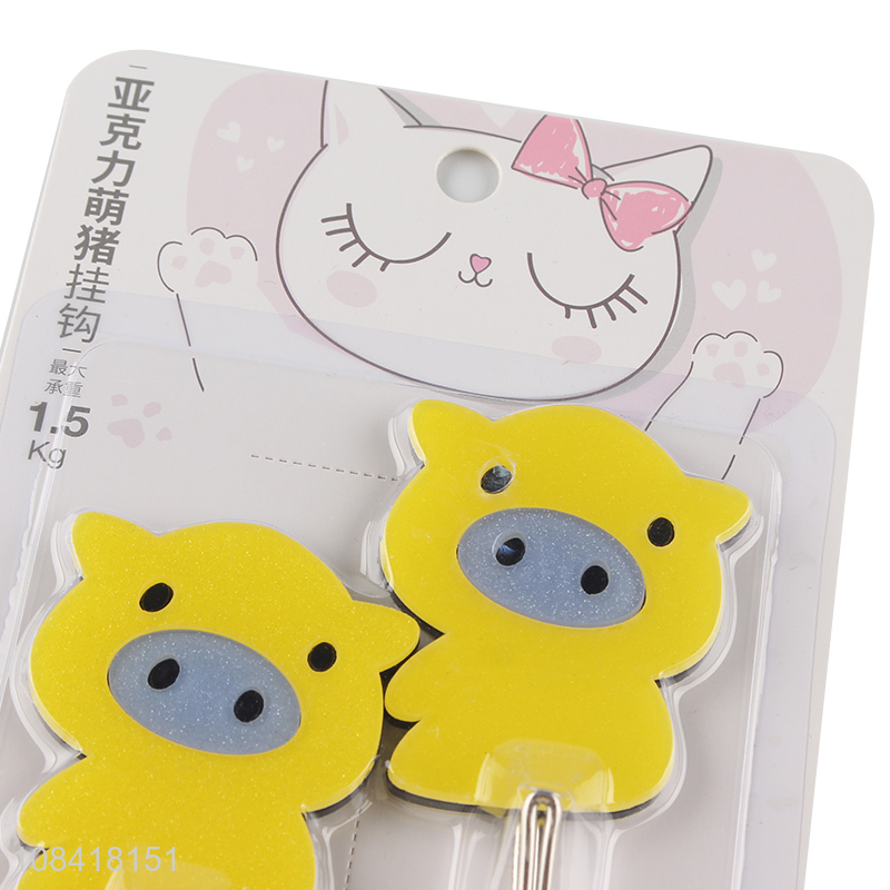 Top quality cartoon pig hooks home wall sticky hooks