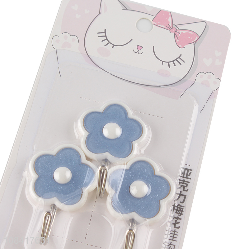 Factory price acrylic flower-shaped hooks sticky hooks