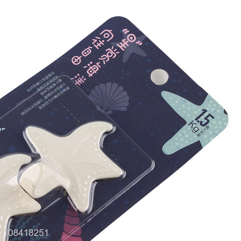 Hot sale simple starfish free punch sticky hooks