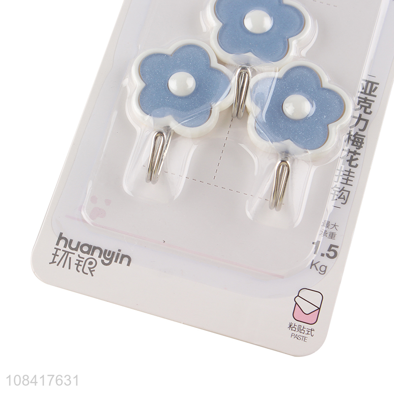 Factory price acrylic flower-shaped hooks sticky hooks