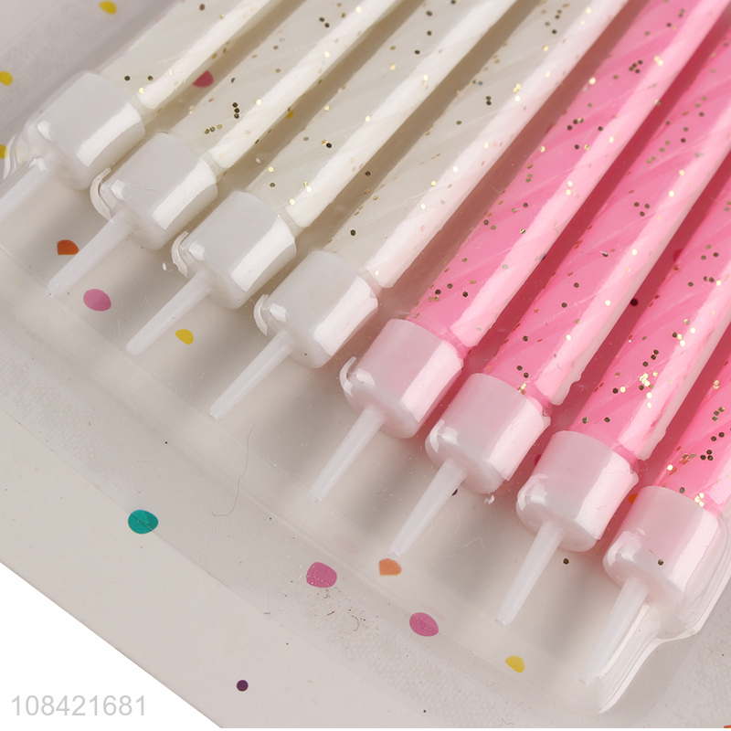 Hot selling creative 8 glitter birthday candles for party