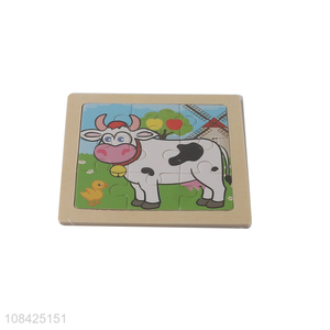 Good quality cartoon cow paper puzzle early education kids toy