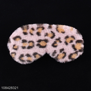 Factory price fashion leopard print plush eye mask