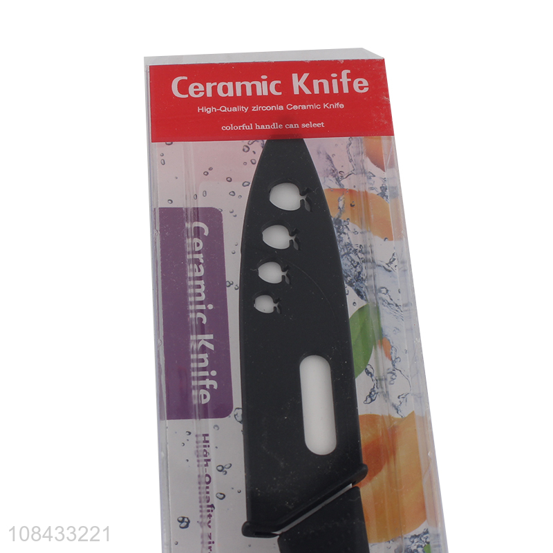 Yiwu market 4 inches white-blade ceramic knife wholesale