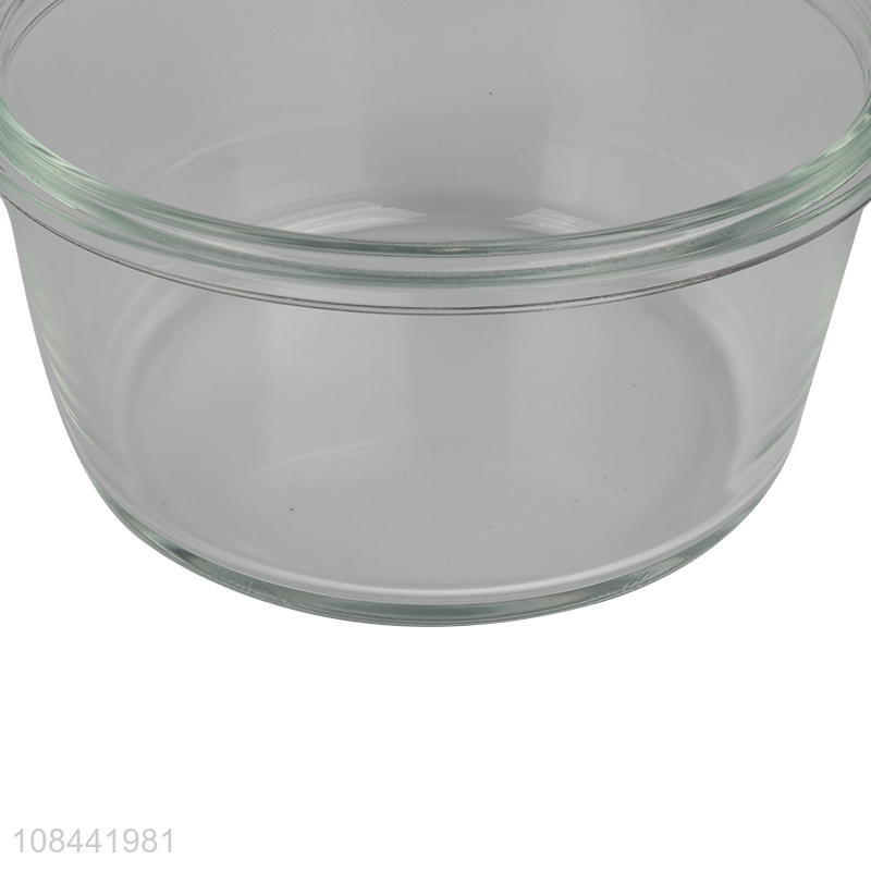 Best selling round glass food preservation box with lids