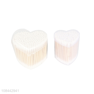 Factory wholesale 100pcs eco-friendly wooden stick cotton swabs for ears