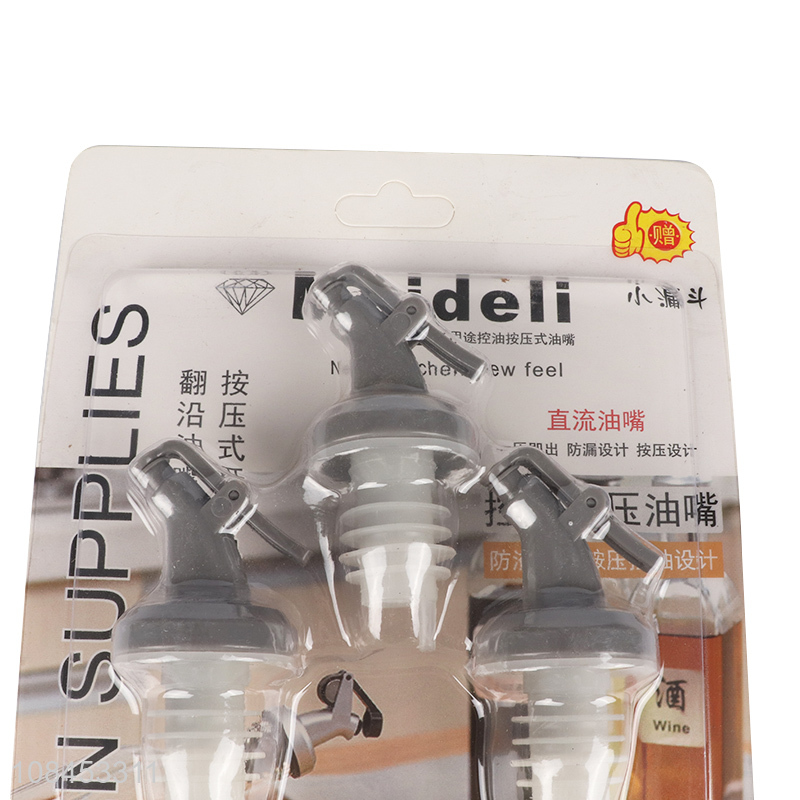 High quality press type sauce bottle caps and oil funnels set for kitchen