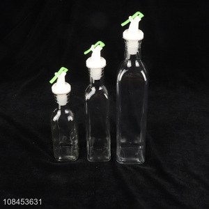 Factory price clear glass olive oil dispenser bottle sauce vinegar cruet