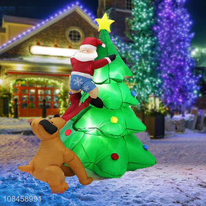 Good quality inflatable toys christmas santa claus with tree