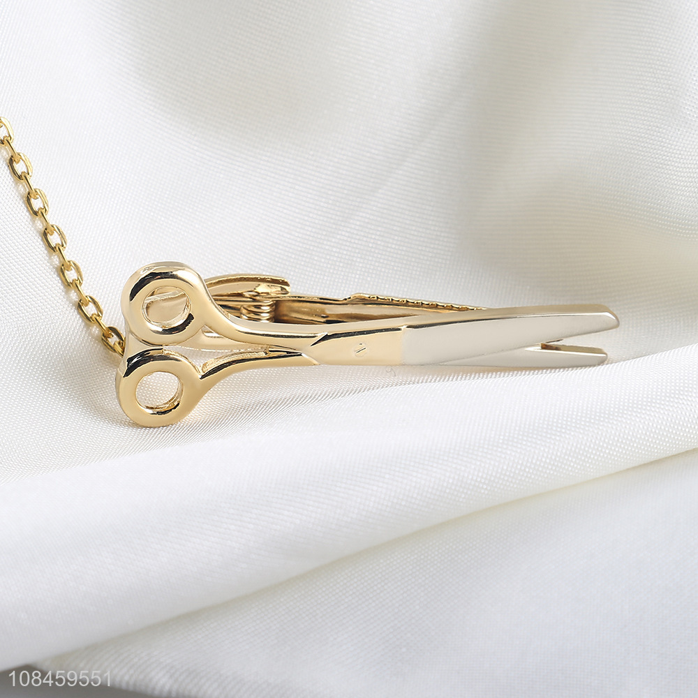 Wholesale scissors collar pins business tie clips for men