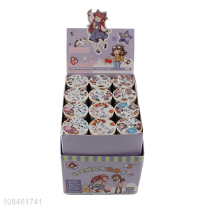 Yiwu market cartoon paper hand account adhesive tapes set