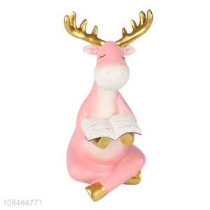 Chin improts resin reindeer figurine craft resin animal statues for kids