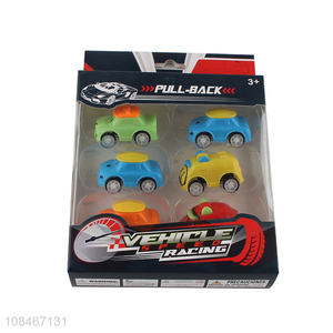 Top selling 6pieces funny pull-back car racing vehicle toys