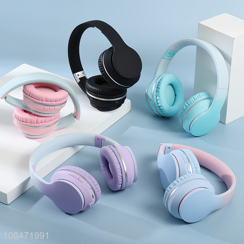 Hot selling 5.1 gradient color foldable wireless bluetooth headset for music