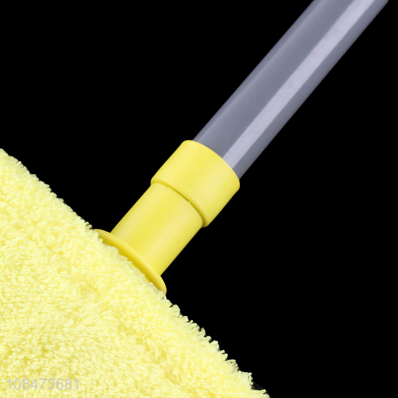 Hot sale telescopic flat mop with coral fleece mop head for hardwood floor