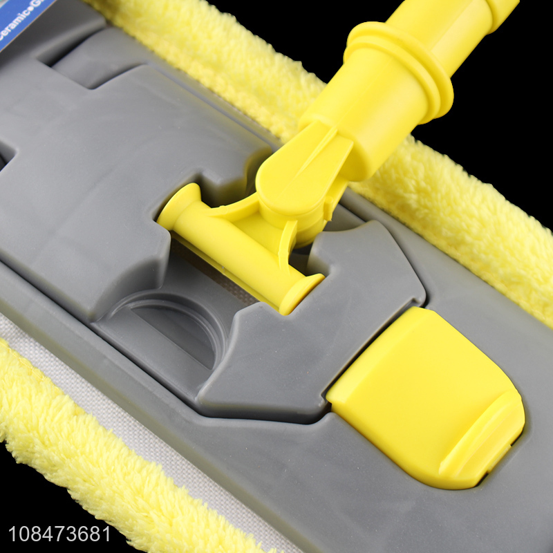 Hot sale telescopic flat mop with coral fleece mop head for hardwood floor