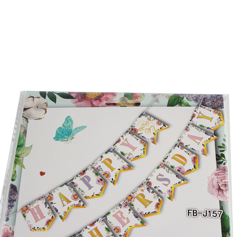 Wholesale happy mother's day party banner bunting pennant for decoration