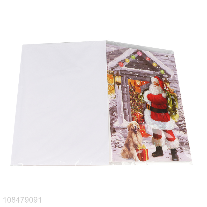 OEM ODM musical paper cards Christmas wishes cards with envelope