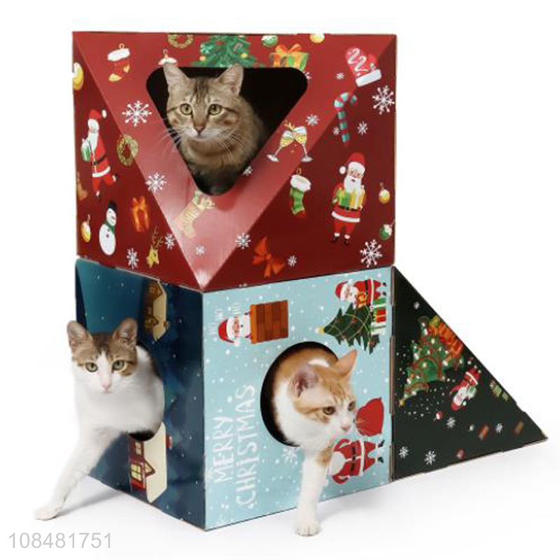 Hot products christmas style cat house cat toys cat scratching board