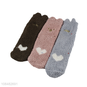 New arrival soft thick fluffy cozy warm coral fleece socks