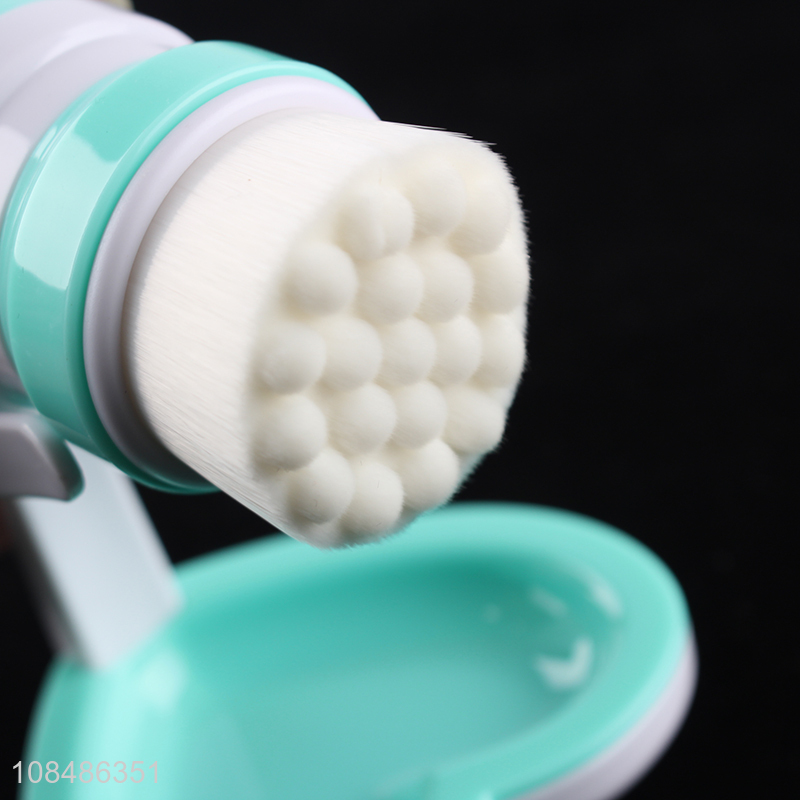 Top selling soft comfortable facial cleansing brush with holder