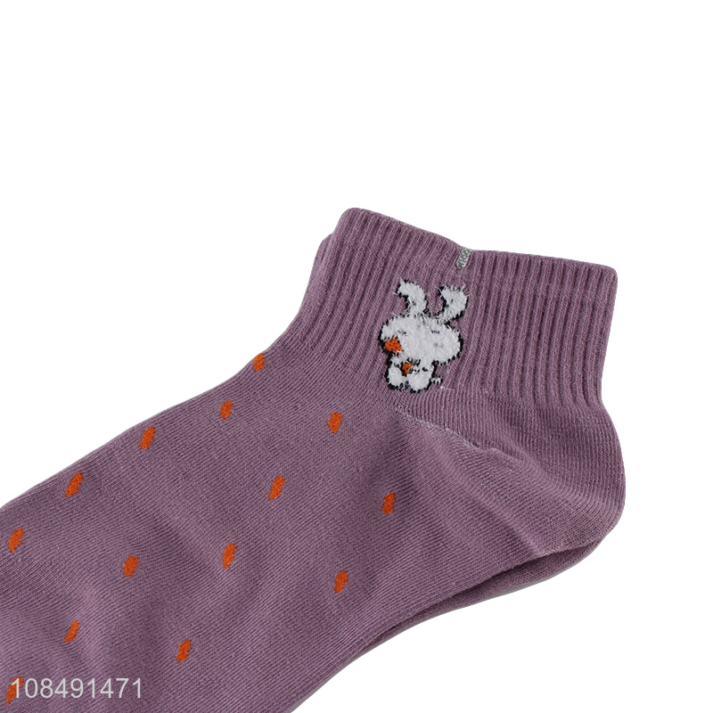 Hot sale rabbit pattern women short socks cute ankle socks