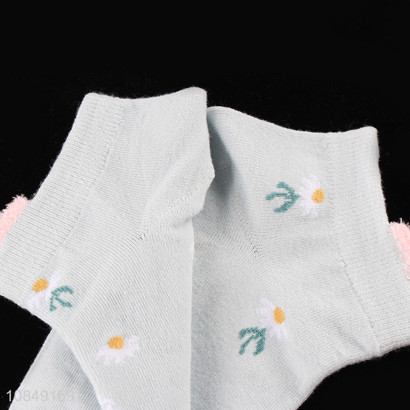 New style flower pattern summer women casual short socks