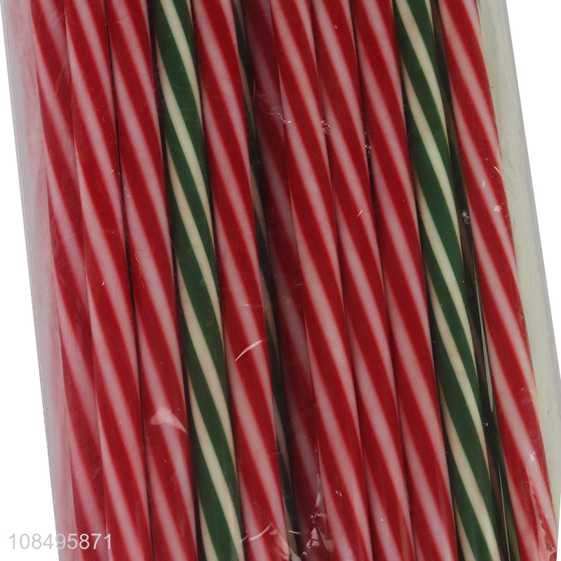 Most popular 20pieces christmas style plastic straw for sale