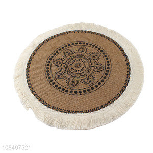 Best quality round table decoration linen place mats for sale