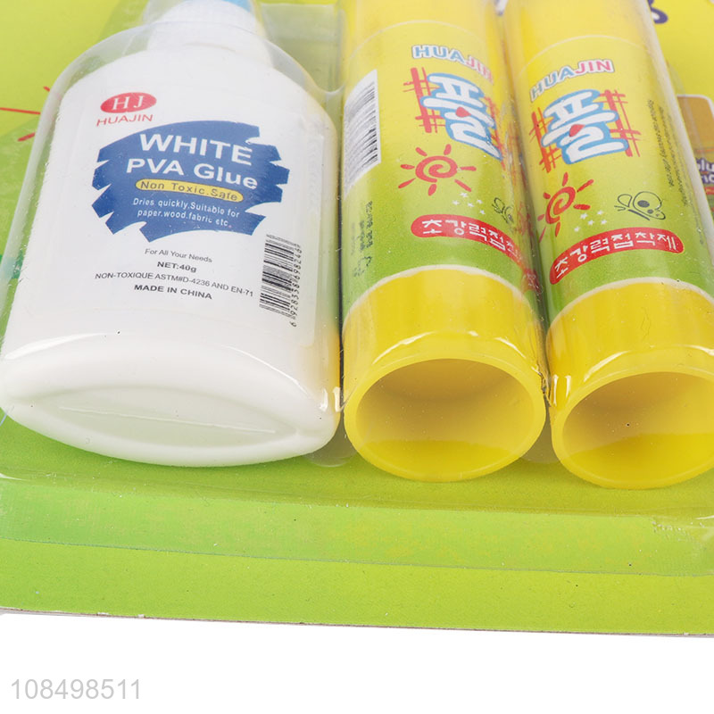 Top selling daily use non-toxic glue stick and white pva glue set