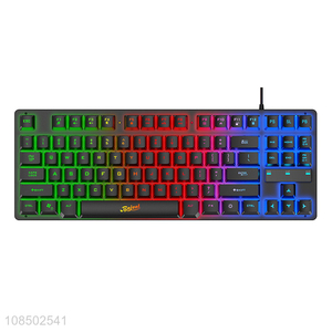 Hot sale 87 keys RGB backlight wired mechanical keyboard gaming keyboard