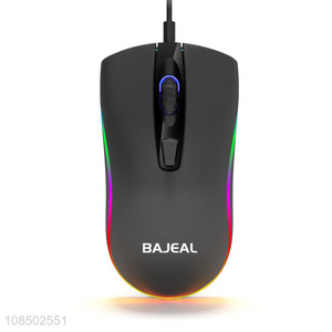 Wholesale 4 buttons wired gaming mouse with colorful light for PC and laptop