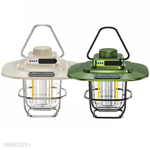 Wholesale multi-function outdoor camping lamp usb rechargeable retro lantern emergency light