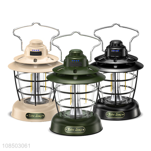 High quality multifunctional retro led <em>tent</em> lamp  portable <em>outdoor</em> hiking emergency lamp