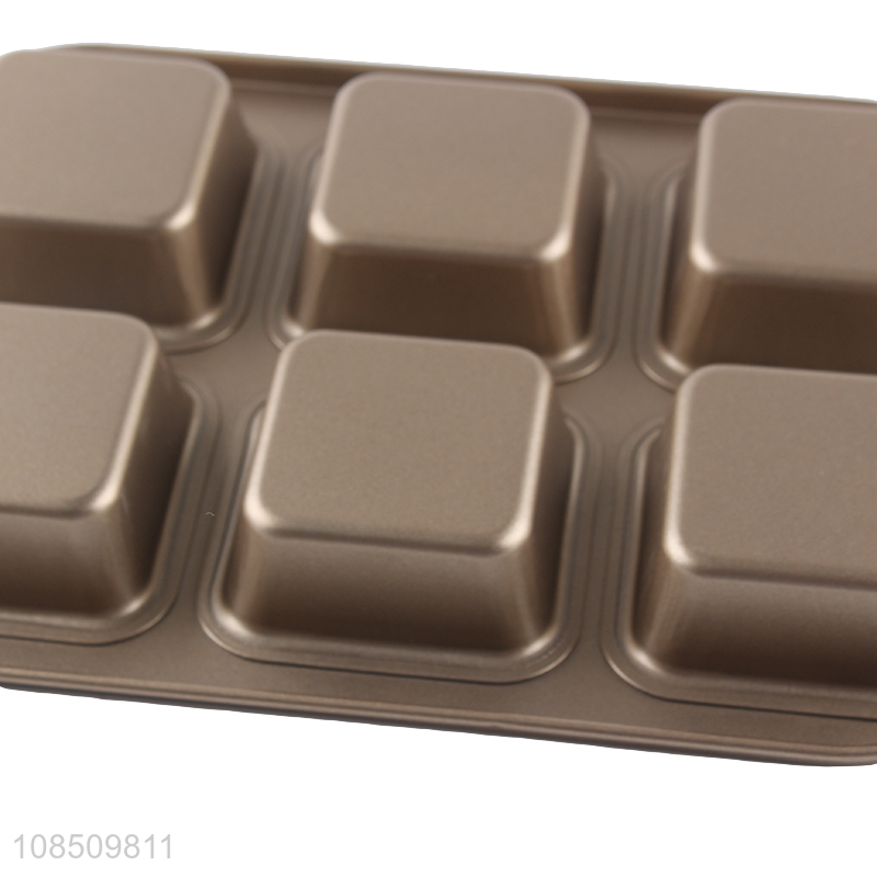 Good quality 6-cavity non-stick carbon steel cake baking pan bakeware